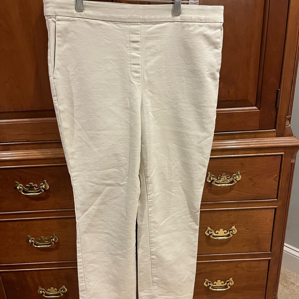 Cream Straight-Leg Pants